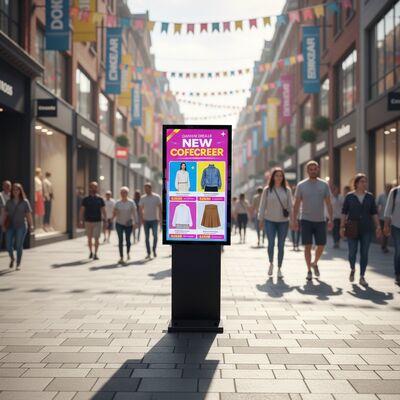 comprar 49 pulgadas IP65 Inodoro señalización digital exterior con 3000cd / m2 Brillo pantalla LCD de publicidad Fabricación en línea