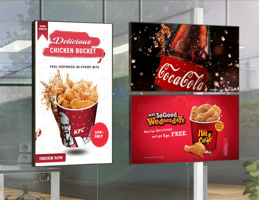 Pantalla LCD para ventanas de tiendas, pantalla de ventanas LCD señalización inteligente con brillo ajustable